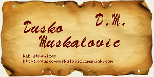 Duško Muskalović vizit kartica